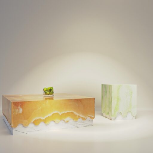 Ice Cream - Mermer Orta Sehpa, Bal Onyx mermer, 3. görünüm