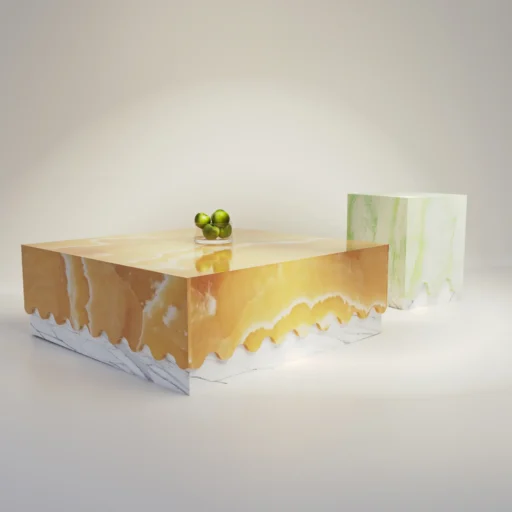 Ice Cream - Mermer Orta Sehpa, Bal Onyx mermer, 1. görünüm