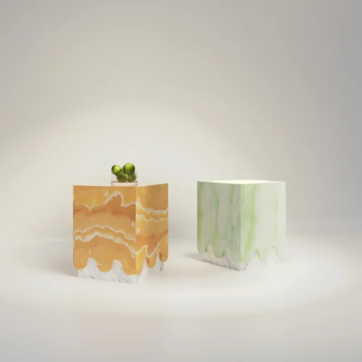 Ice Cream - Mermer Yan Sehpa, Bal Onyx mermer, 1. görünüm